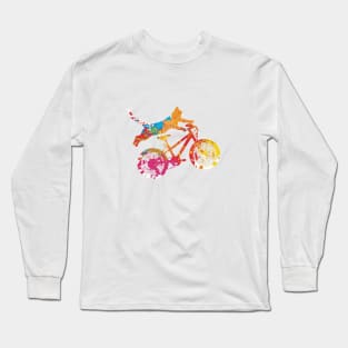 cat on a multicolored bike acrobat Long Sleeve T-Shirt
